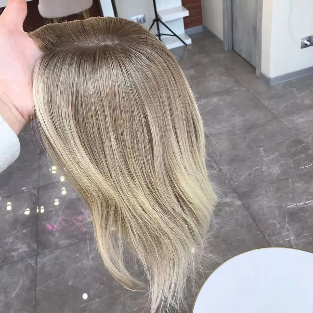 Highlight-Perücke, Echthaar, braune Wurzel, aschblond, Spitze-Frontal, Echthaar, volle Spitze, Perücken, klebefrei, 13 x 6, HD, transparente Spitze, brasilianisch