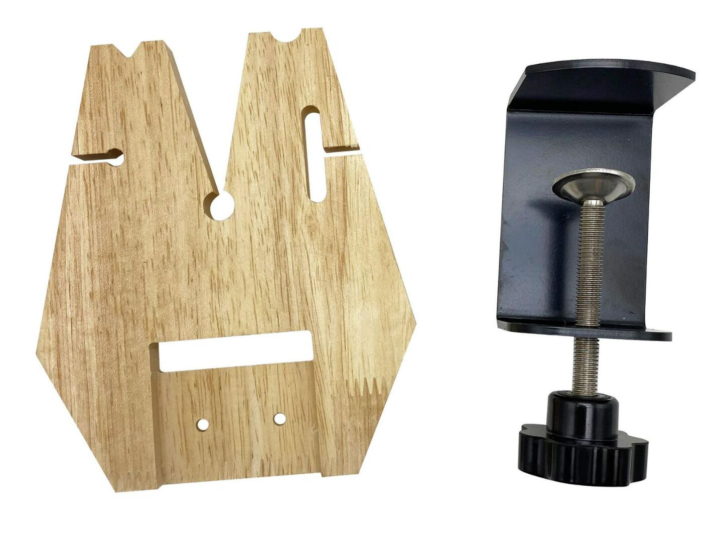 Conjunto de braçadeira de pino de bancada com ranhura em V para ferramenta de braçadeira de joias de madeira de bancada