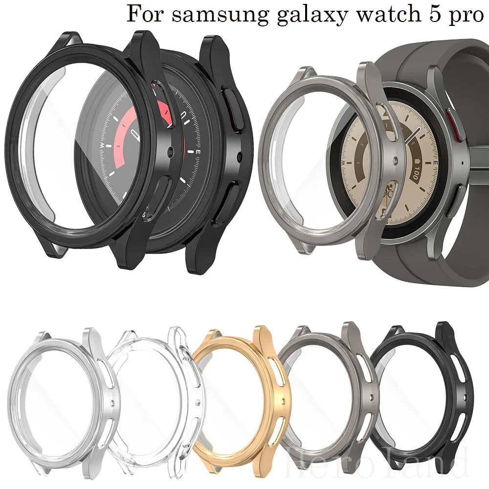 Étui de protection complet pour Samsung galaxy watch 5 Pro, 45mm, accessoires de protection d'écran pour montre intelligente, étuis à cadre en TPU souple, tendance