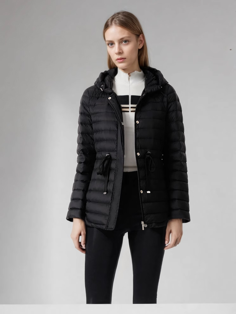 Damen Kapuze Herbst Daunen jacke Langarm Puffer Kurz jacke modische Kurz jacke