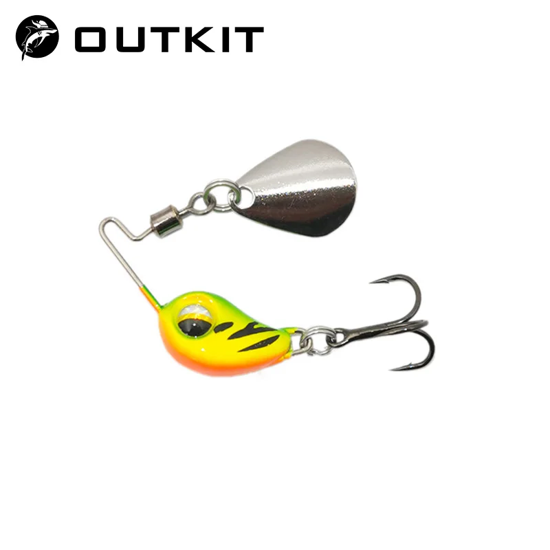 OUTKIT Nuovo 4.5g/7.5g Metallo VIB Micro Richiamo di Pesca Spinner Affondamento Cucchiaio Rotante Spille Crankbait Paillettes Esche Attrezzatura Da Pesca