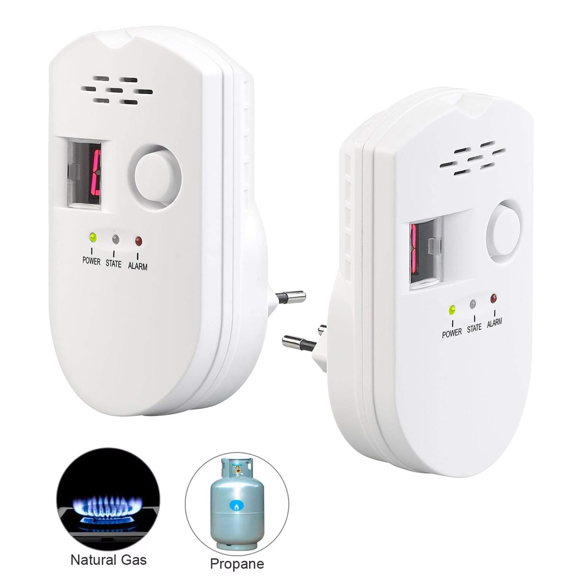 Digitaler Erdgasdetektor, Ton, 85 dB, hochempfindlicher Gasalarm für zu Hause, Leckmonitor für brennbare Gase, für die Küche zu Hause (EU-Stecker) ﻿