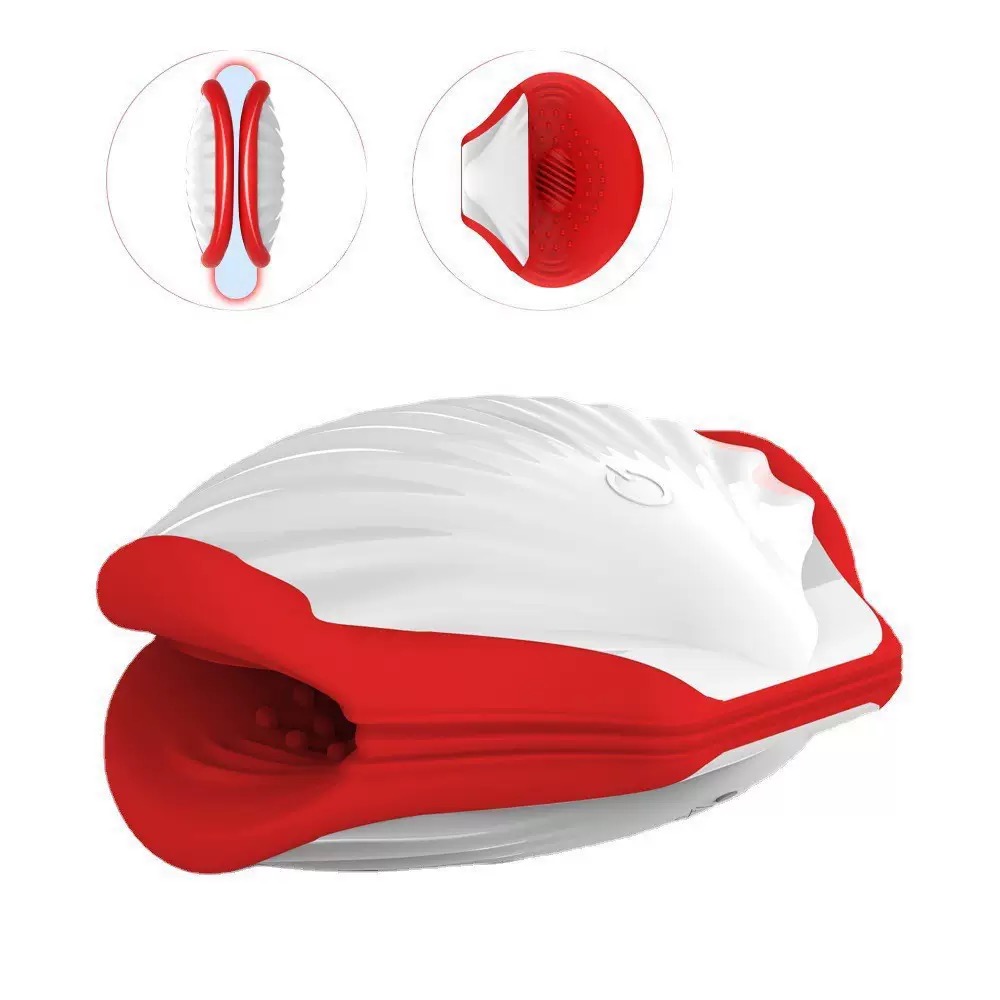 Shell Trainer 10 Frequenz-Squeeze-Vibrations-Clip mit Saugfunktion, Flugzeugbecher-Touch, männliches Masturbations-Sexspielzeug für Erwachsene