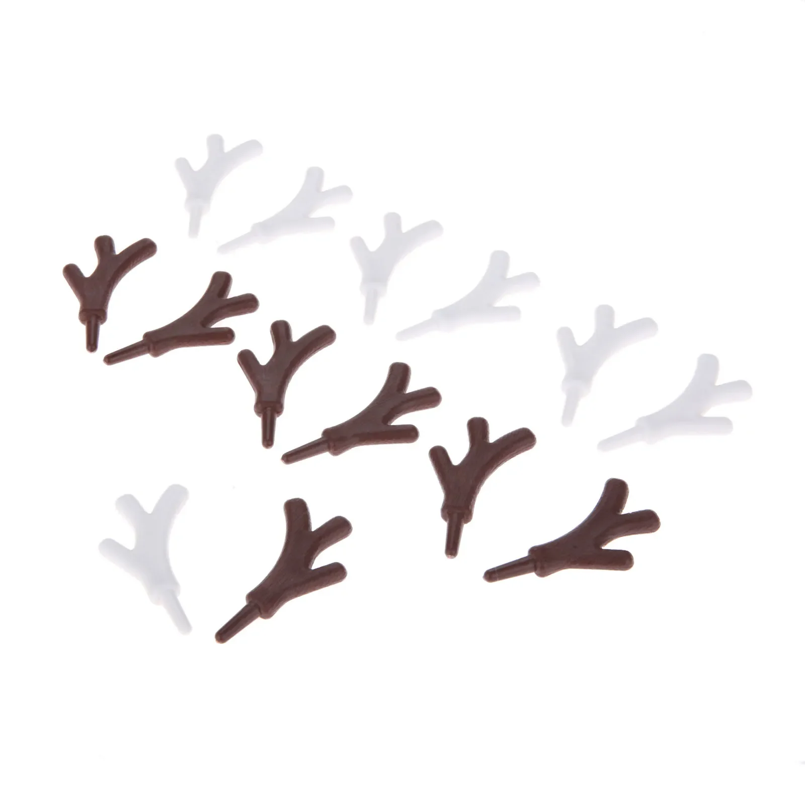 Mini astas de rama de plástico de 20 piezas, cuernos de ciervo, manos de muñeco de nieve, adorno artesanal, Festival de Navidad, manualidades para fiestas, decoración del hogar