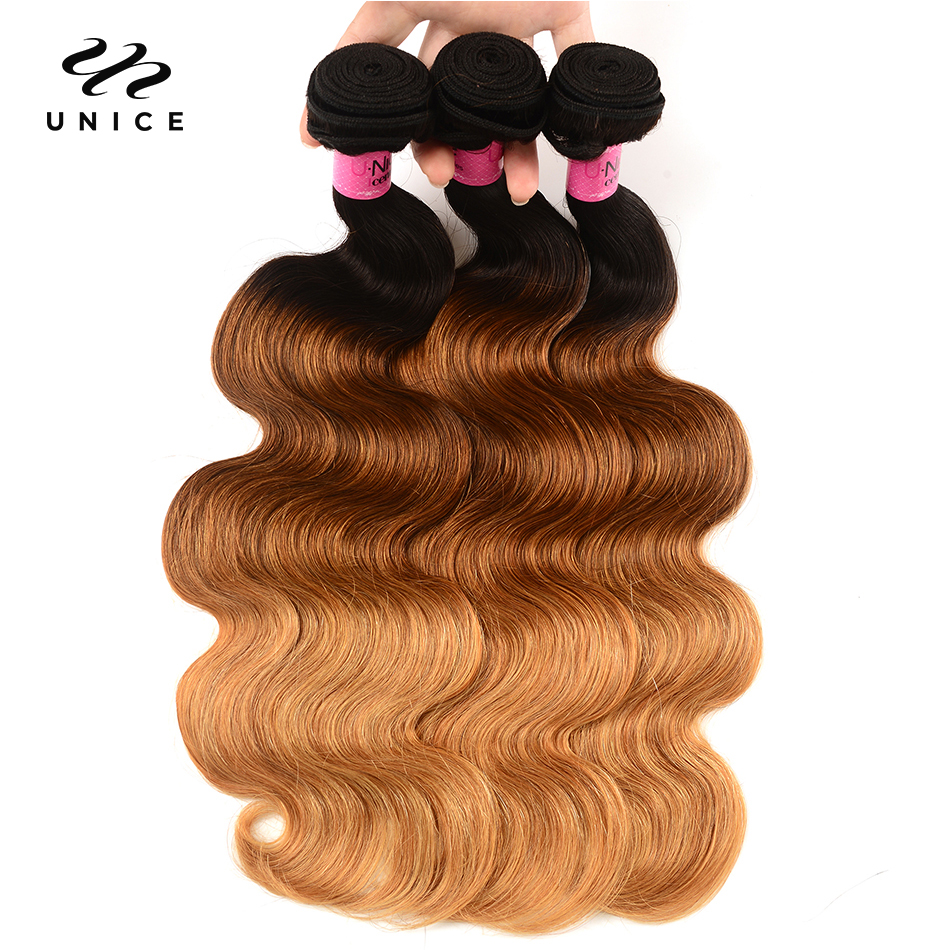 UNICE-mechones de pelo ondulado brasileño, extensiones de cabello 100% humano, Remy, 16-26 pulgadas, envío gratis, 3 uds.