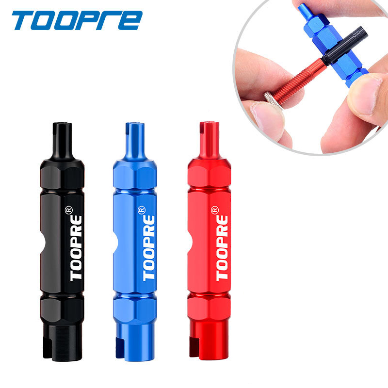 TOOPRE 3-in-1 จักรยานมัลติฟังก์ชั่นวาล์ว Core Remover เครื่องมือประแจ Spanner สําหรับจักรยาน Schrader และ Presta วาล์ว Extender