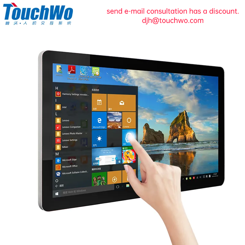 จอสัมผัส TouchWo ขนาด 21.5 23.8 27 นิ้ว จอคอมพิวเตอร์แบบสัมผัส จอภาพระบบสัมผัสสำหรับอุตสาหกรรม ระบบปฏิบัติการ Android Windows 10 คอมพิวเตอร์ออลอินวัน สำหรับใช้งานเชิงพาณิชย์