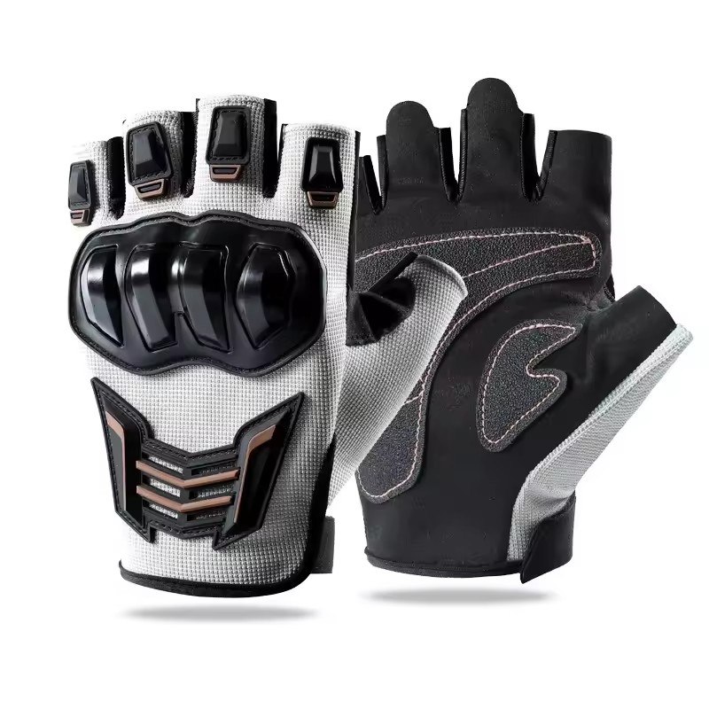 Breathable Motorcycle Gloves Half Finger Wear-Resistant Anti-Slip Racing for Outdoor Cycling Electric Bike Anti-Fall Protection