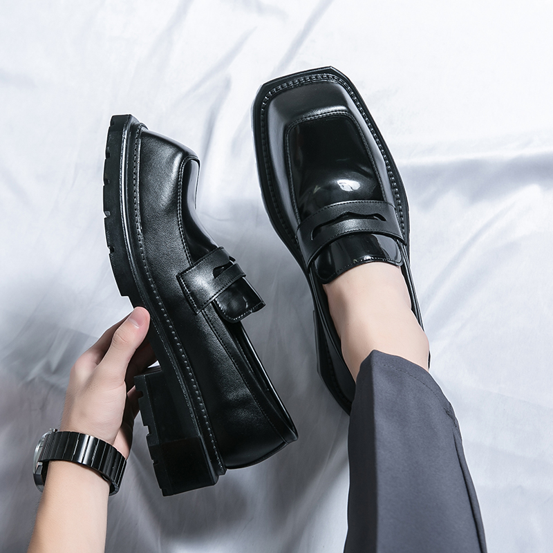 Heren Formele Schoenen Modieuze Vierkante Neus Loafers