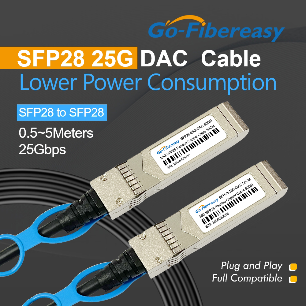 Кабель ЦАП, 25 ГБ, кабель Twinax SFP28 — SFP28, 0,5 м, 1/2/3 м, медь SFP с прямым подключением, совместимый с коммутатором Ethernet Cisco/Mikrotik