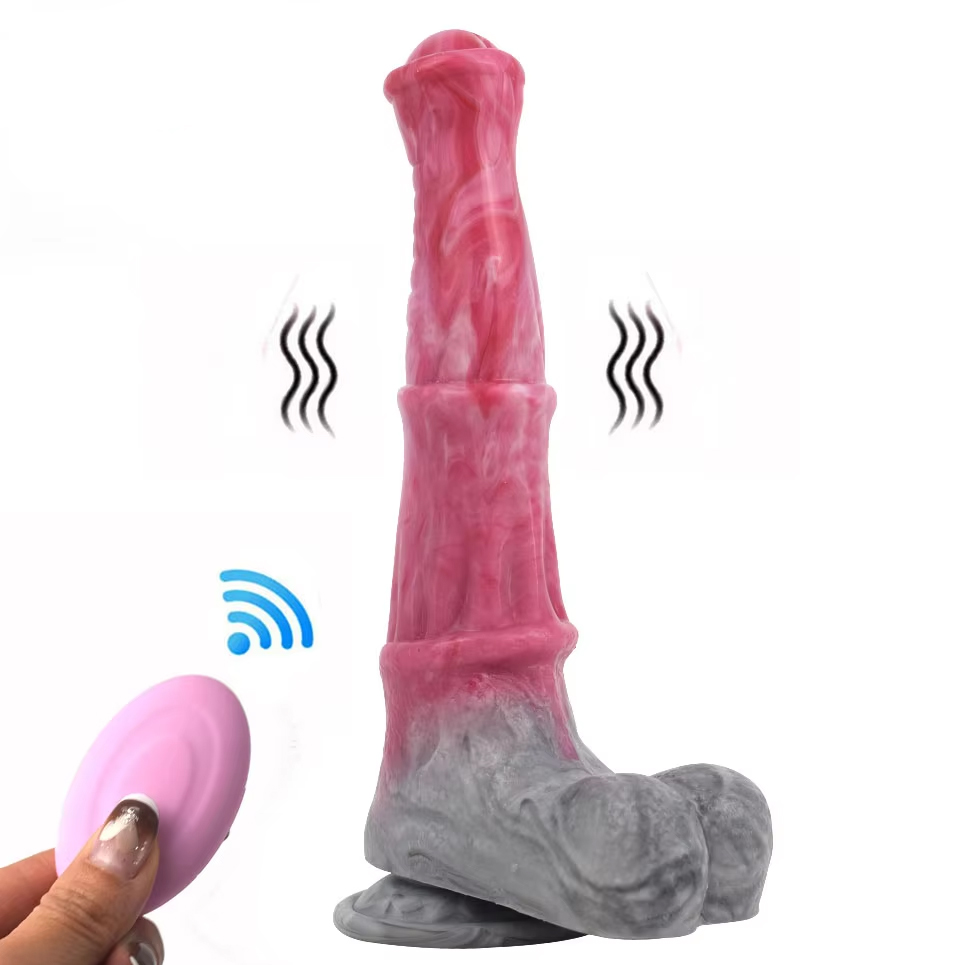 FAAK-Godemichet vibrant en silicone souple avec ventouse, télécommande, triage cheval, flexible, femelle