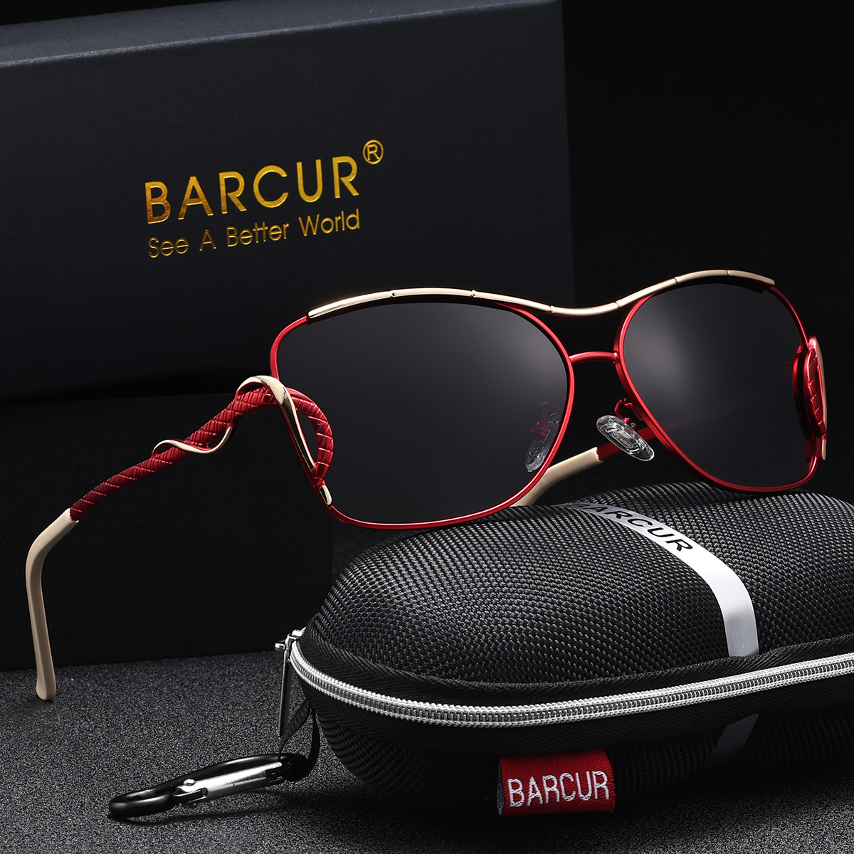 BARCUR Vrouwen Zonnebril Modemerk Vrouwen Casual Kleding Accessoires Vintage Metalen UV400 Gepolariseerde Zonnebril Oculos De Sol