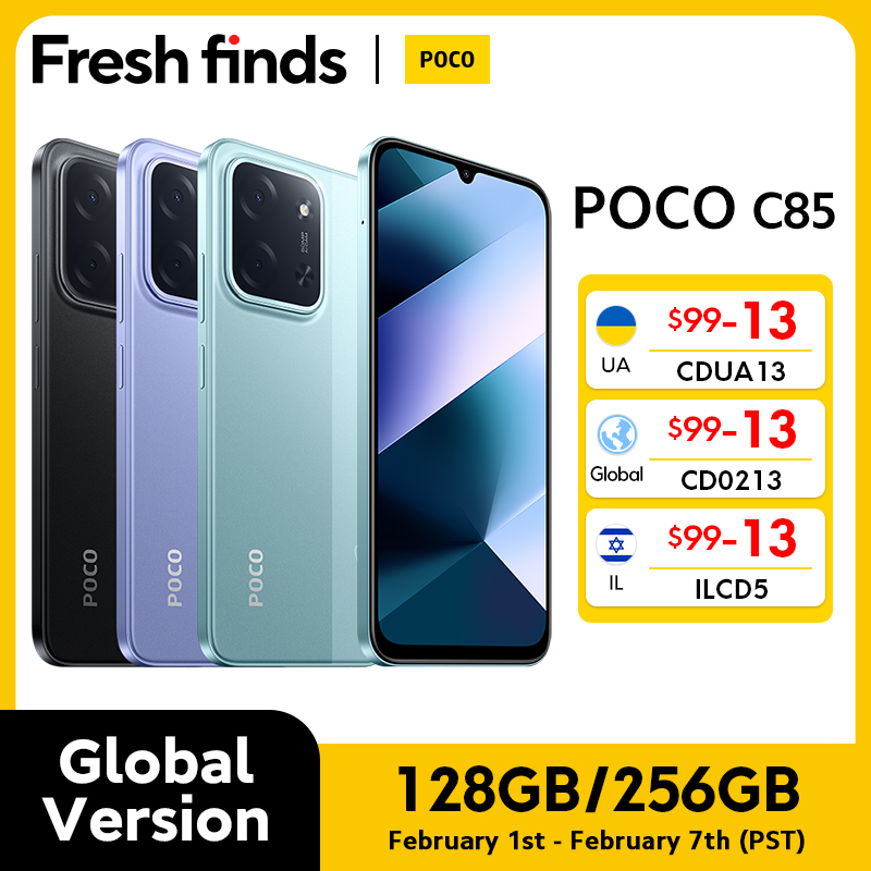 【世界初公開】POCO C85 グローバルバージョン スマートフォン 128/256GB Helio G81-Ultra 6000mAh バッテリー 6.9 インチディスプレイ 50MP カメラ 33W NFC