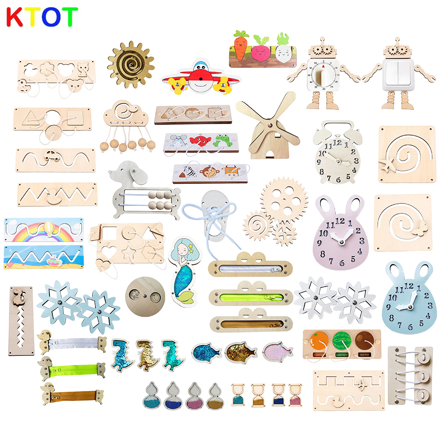 Diy Material Busy Board Accessories Montessori Teaching Aids Baby Early Education Learning Skill Toy Part Wooden Board Games