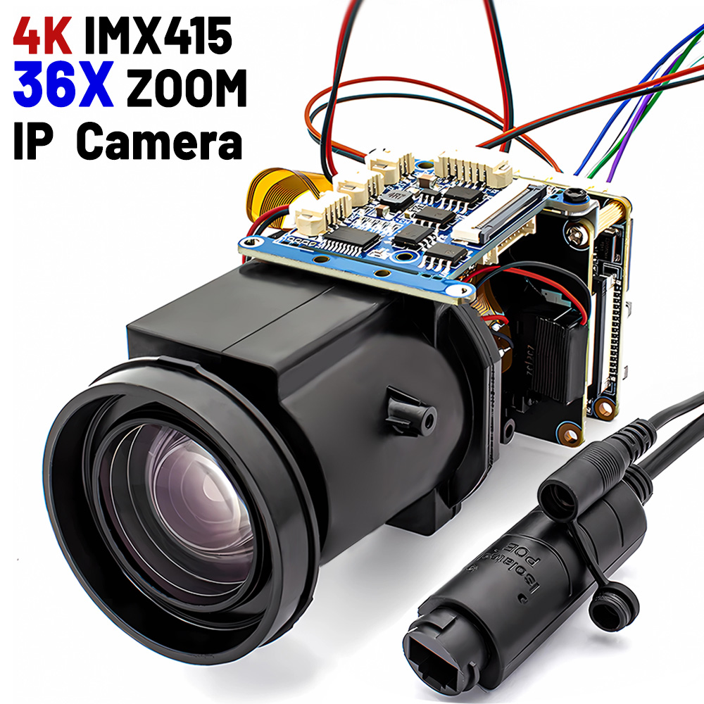 Модуль IP-камеры 4K с 36-кратным оптическим зумом, матрицей IMX415 CMOS, автофокусом, 8 МП, PoE, вариофокальный объектив, Onvif, RTSP, H.265, для систем видеонаблюдения