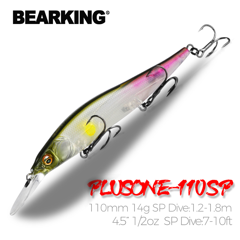 Bearking professioneller Wobbler 110 mm 14 g Tauchgang 1,8 m SP Angelköder Kunstköder Predator Tackle Jerkbaits für Hecht und Barsch