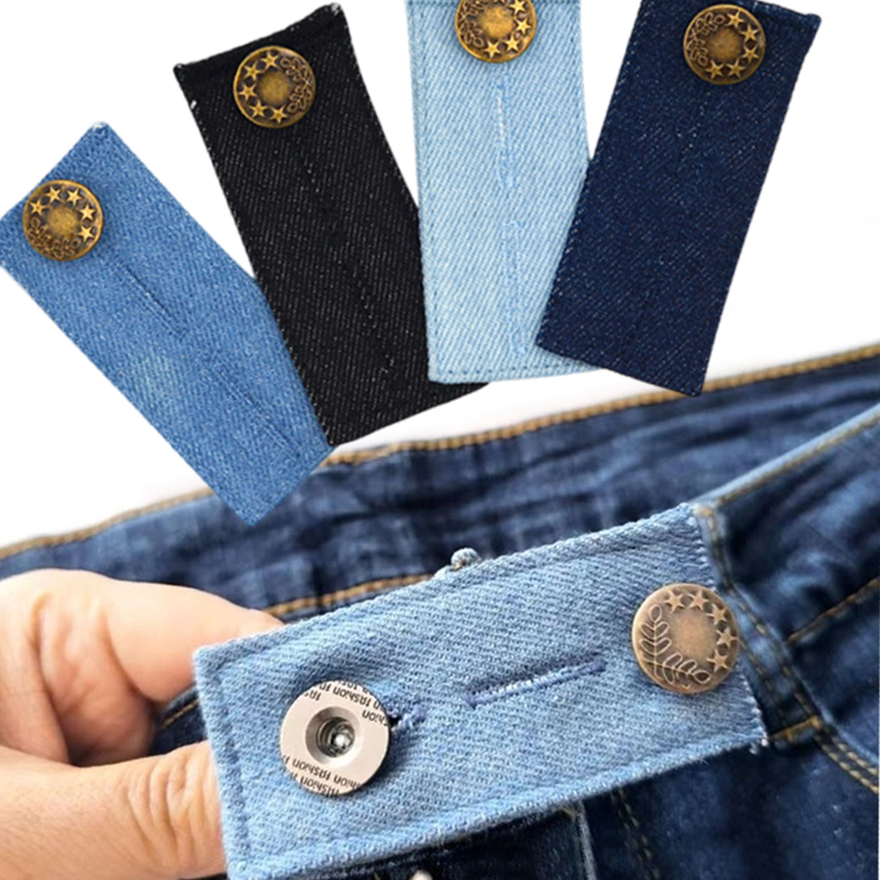 1pc jeans extensão de cintura fivela unissex cintura extensor botão calça extensor elástico botão cinto extensão fivela novo