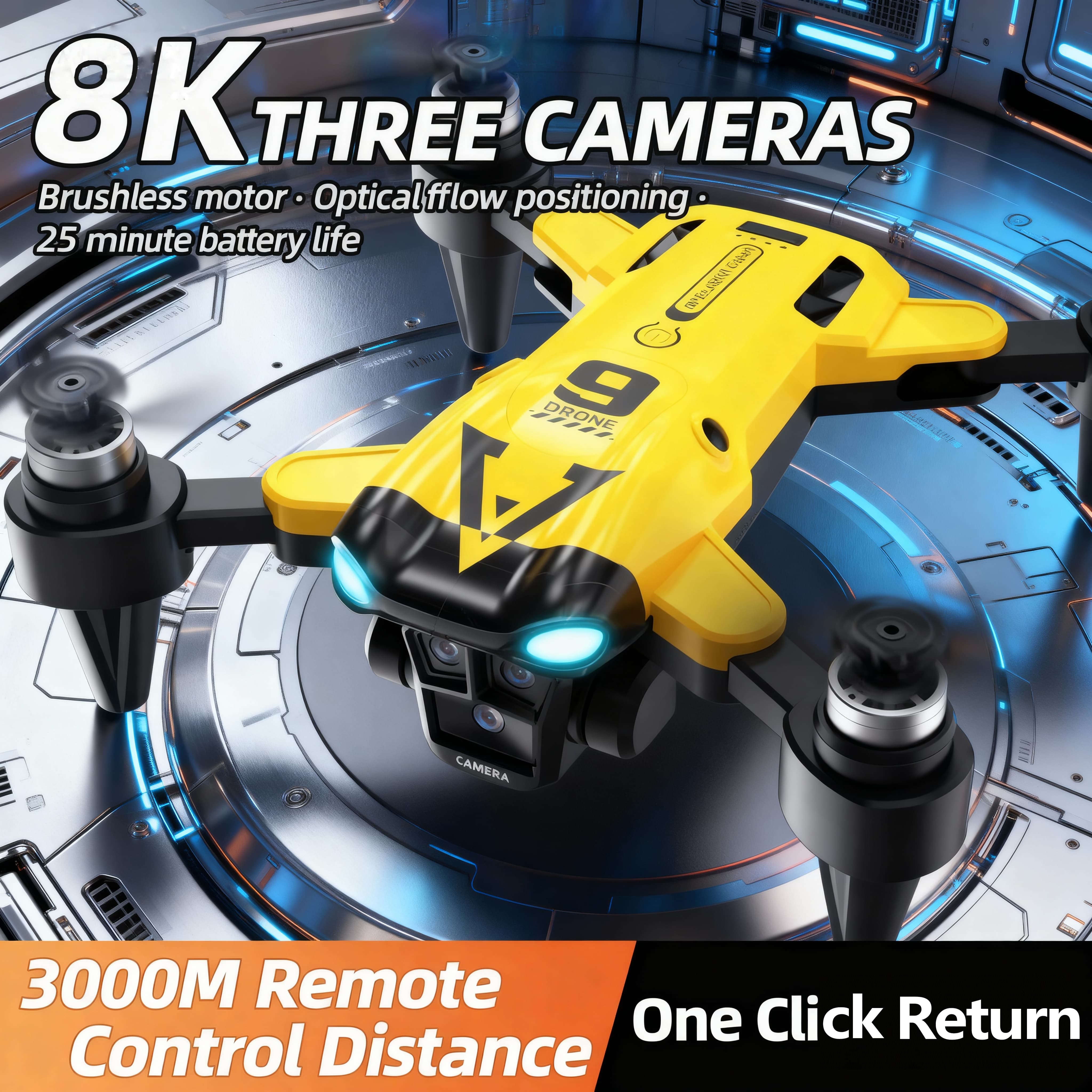 โดรน RC รุ่นใหม่ B9 Pro 4K 1080P มุมกว้าง กล้อง HD คู่ พับเก็บได้ ควอดคอปเตอร์ WiFi FPV ระบบรักษาระดับความสูง โดรนบินได้นาน - มาพร้อมระบบ Optical Flow Positioning และกล้องความละเอียดสูงคู่ เหมาะเป็นของขวัญที่สมบูรณ์แบบสำหรับผู้ใหญ่และการถ่ายภาพทางอากาศ