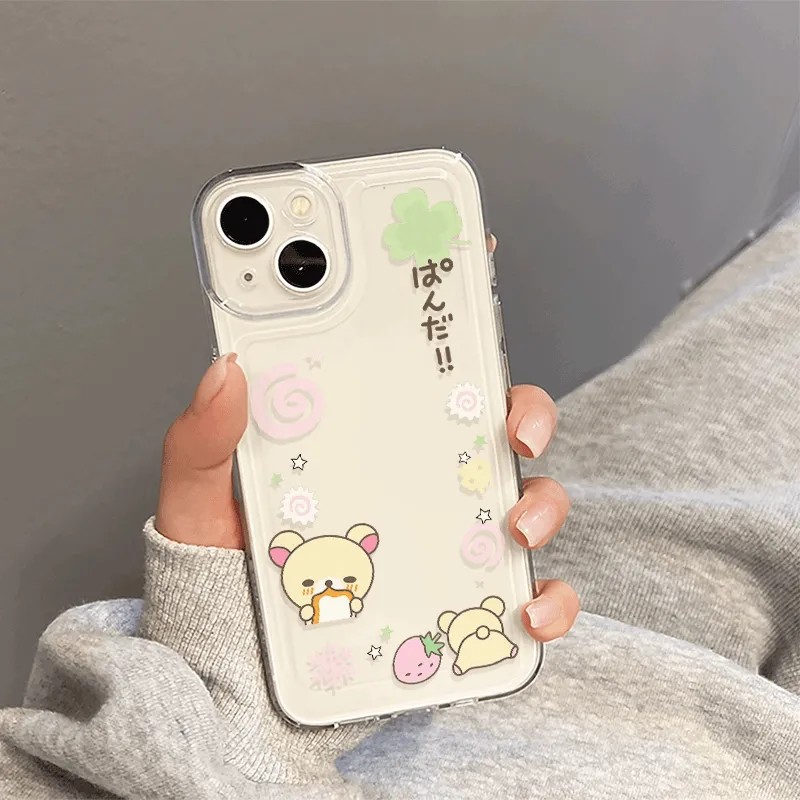 Creativo Fragola Simpatico Orso Kawaii Cassa Del Telefono Del Fumetto Per Samsung S25 S24 S23 S22 S21 S20 FE Nota20 Nota10 Più Ultra
