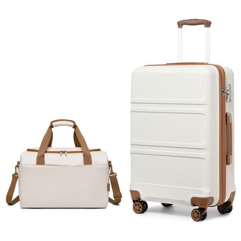 Kono 2-delige Kofferset: 65Cm Trolleykoffer + Ryanair Handbagagetas (40X20X25Cm), Zwart, Abs, Tsa-Slot, 360 ° Spinneruitrusting