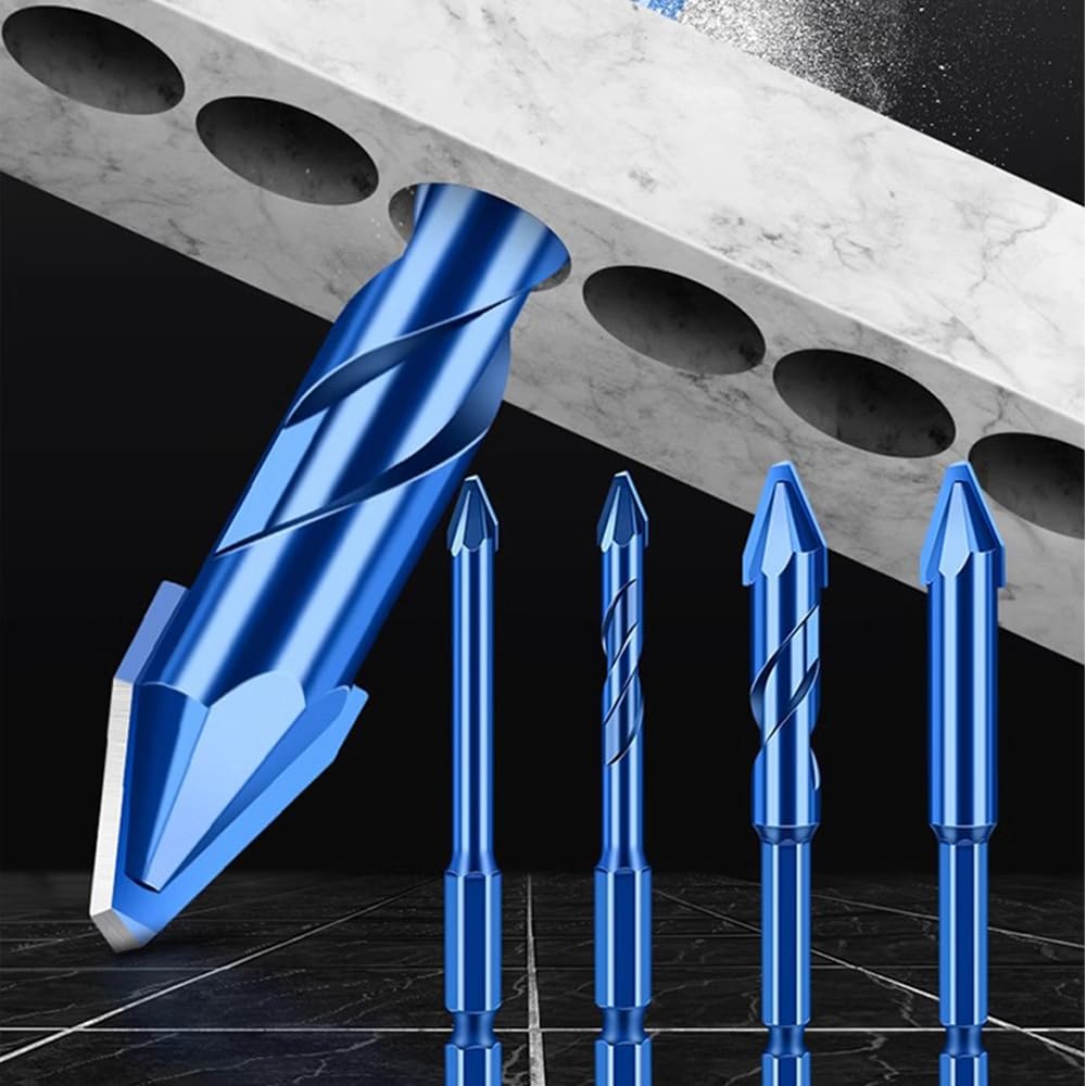 Set di punte da trapano eccentriche in metallo duro da 5/4/1 pezzi con gambo esagonale per la perforazione di piastrelle e pareti in vetro - Set di strumenti di perforazione da 6-12 mm