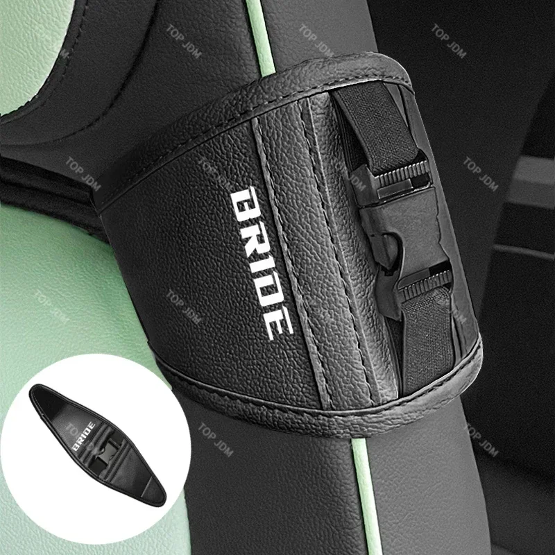 ตัวป้องกันสายเข็มขัดนิรภัยหนัง PU สำหรับเบาะนั่งรถแข่ง JDM ของแท้สำหรับ BRIDE RECARO SPARCO OMP