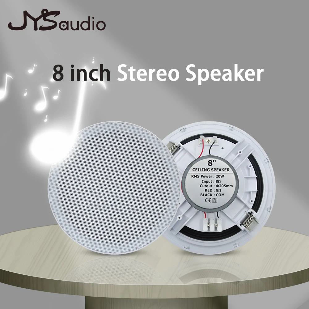 Altavoz estéreo de techo para cine en casa, sistema de transmisión de Audio, música de fondo, Hotel, restaurante y Hotel, 8 pulgadas, 20W
