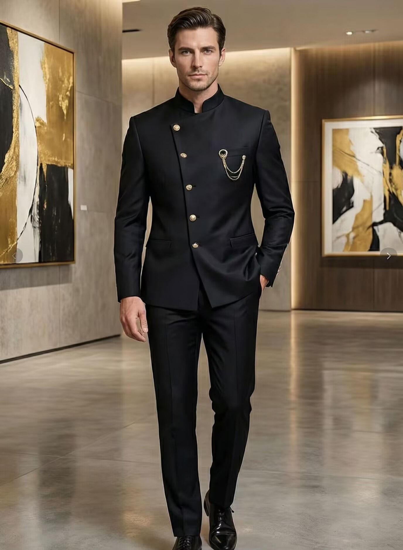 Eleganckie męskie garnitury formalne, 2-częściowy zestaw, nowy design, czarne, slim fit, garnitury ślubne, smokingi dla drużbów, kostiumy homme.