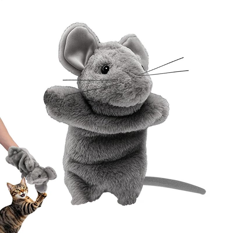 Игрушка для борьбы с котом, кукла, кукла для борьбы с котом, плюшевая забавная дразнящая время, перчатки для борьбы в форме мышей для безопасной интерактивной игры
