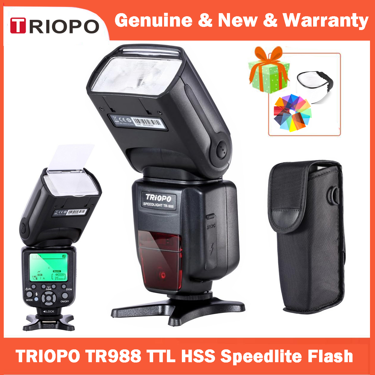 Triopo TR-988 II TTL Haute Vitesse DivisProfessional Appareil Photo Flash Speedlite pour IL et Nikon 6D 60D cape D 600D Appareils Photo Reflex Numpopularité
