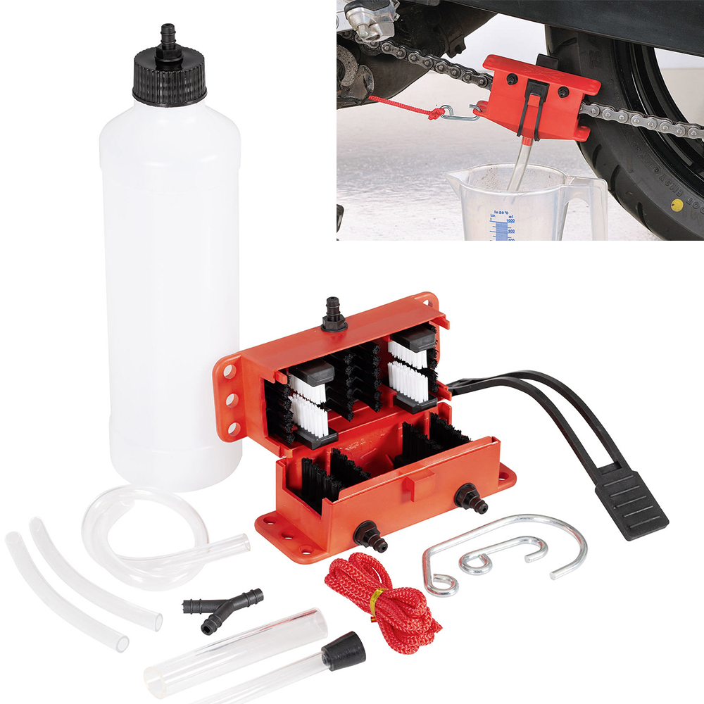 Motorcycle chain cleaning machine kit Brush Gear Cleaner Tool For Motorbike Chains Lube Device Lubricating Accessory