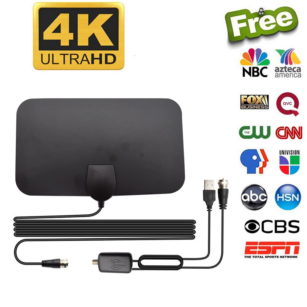 ทีวี HDTV BOX DTV ตัวรับสัญญาณทีวีตัวขยายสัญญาณทีวีแอคทีฟเสาอากาศภายในอาคารแบน
