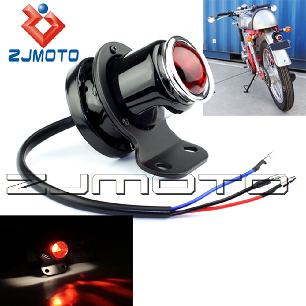 LED Sepeda Motor & Bohlam Lampu Belakang Klasik Lucas Replika Berhenti Lampu Ekor untuk Harley Honda BMW Cafe Pembalap Bobber Helikopter Kustom