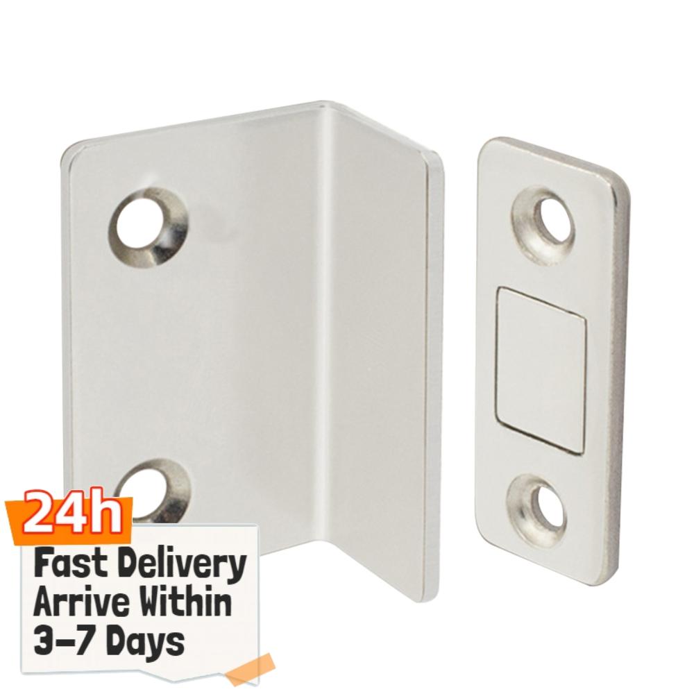 Punch Free Cabinet Catches Strong Magnetic L-shaped Closet Door Closer Ultra Thin Invisible Anti Collision Furniture Hardware