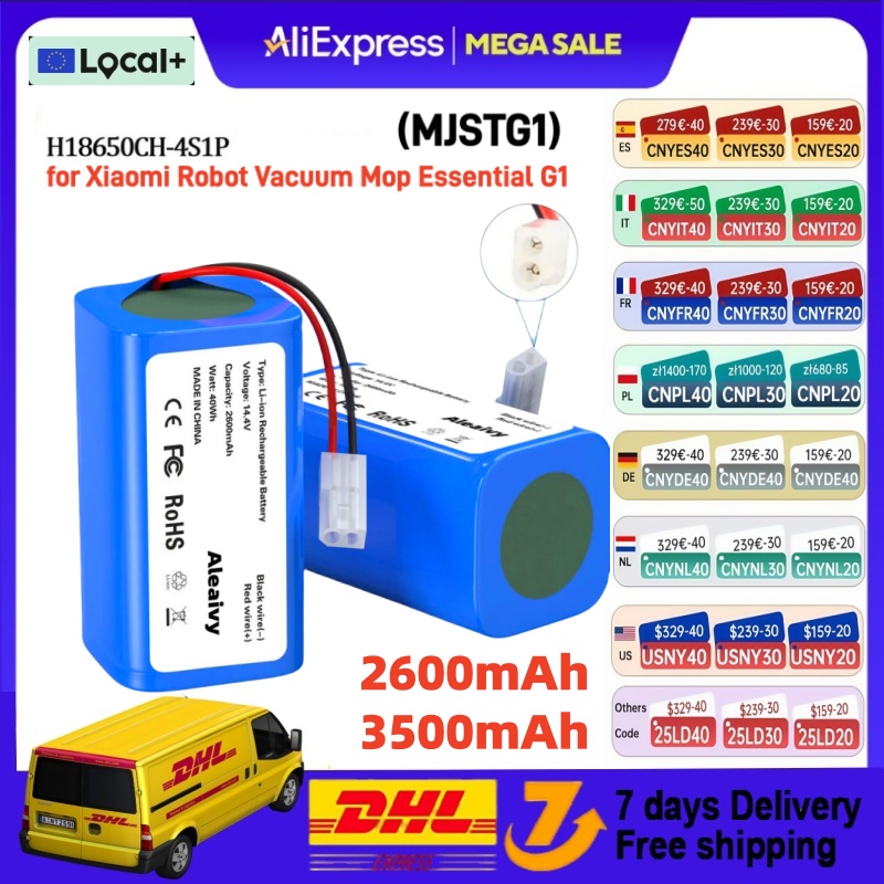 Akumulator litowo-jonowy 14,4 V 2600 mAh, odpowiedni do odkurzacza robota Xiaomi Essential G1 (SKV4136GL) (MJSTG1)