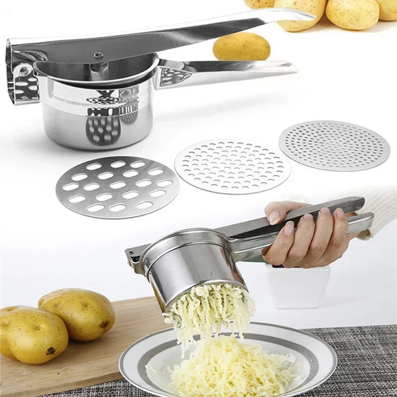 Alat dapur penumbuk RicerPress kentang tumbuk baja nirkarat menghancurkan buah sayur pemeras juicer tekan pembuat