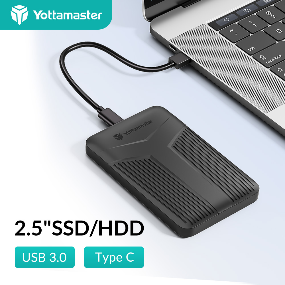 Yottamaster 2,5-calowa zewnętrzna obudowa dysku twardego SATA SSD/HDD USB3.0 typu C 6 Gb/s z obsługą dysku twardego HD o pojemności 4 TB UASP