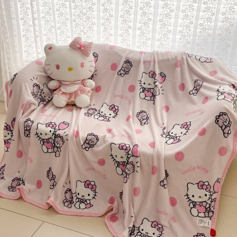 Sanrio hello kitty мультяшное одеяло для мальчиков и девочек Kuromi молочный флис двустороннее одеяло детское милое одеяло для сна простыня одеяло