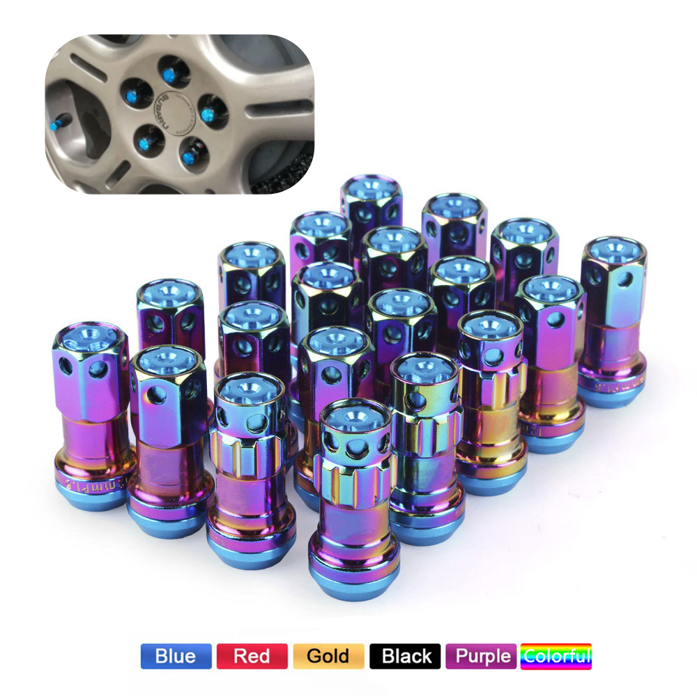 Baru R40 gaya 44mm roda kacang M12x1.5/1.25 balap Lug Nuts 20 buah kunci balap lug Nuts + 2 set kunci keamanan