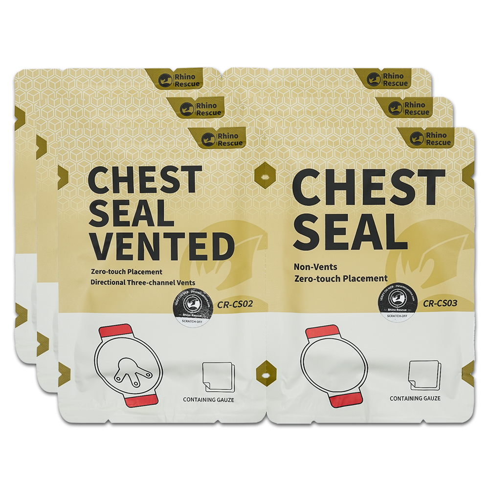 Rhino Rescue Vent Chest Seal, Twin-Pack,IFAK-benodigdheden, EHBO-kit Wondverband voor het openen van de borstwond Occlusale patch