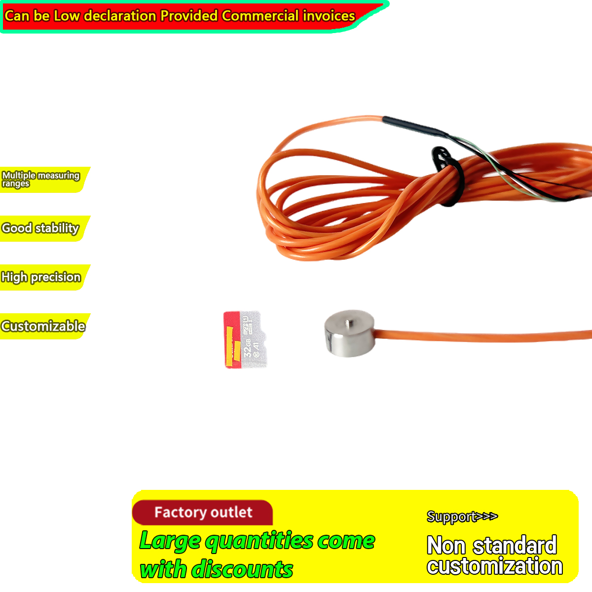 MNM1 Micro-knop Load Cell 5-50kg RVS Mini-gewichtsensor 4-draads Wheatstone-brug