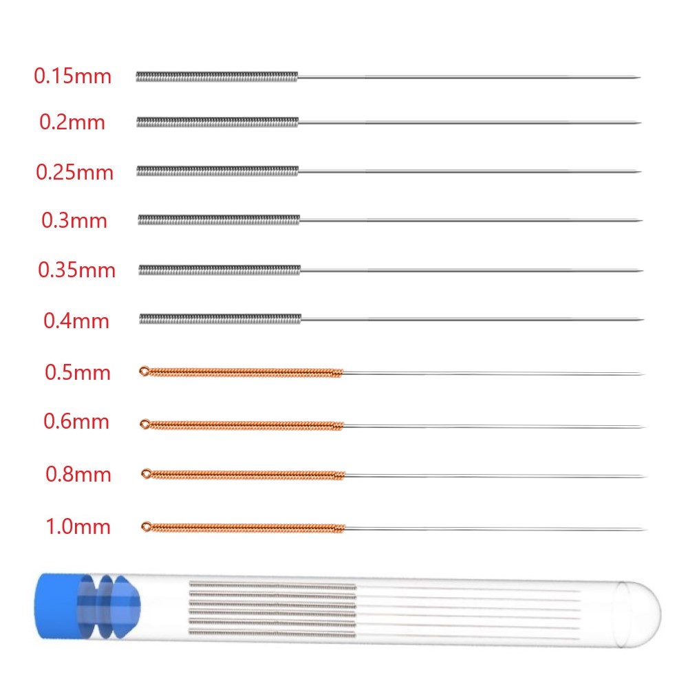Kit de limpieza de boquillas de impresora 3D, limpiador de agujas de limpieza de boquillas de acero inoxidable, 0,15/0,2/0,25/0,3/0,35/0,4/0,5/0,6/0,8/1,0mm