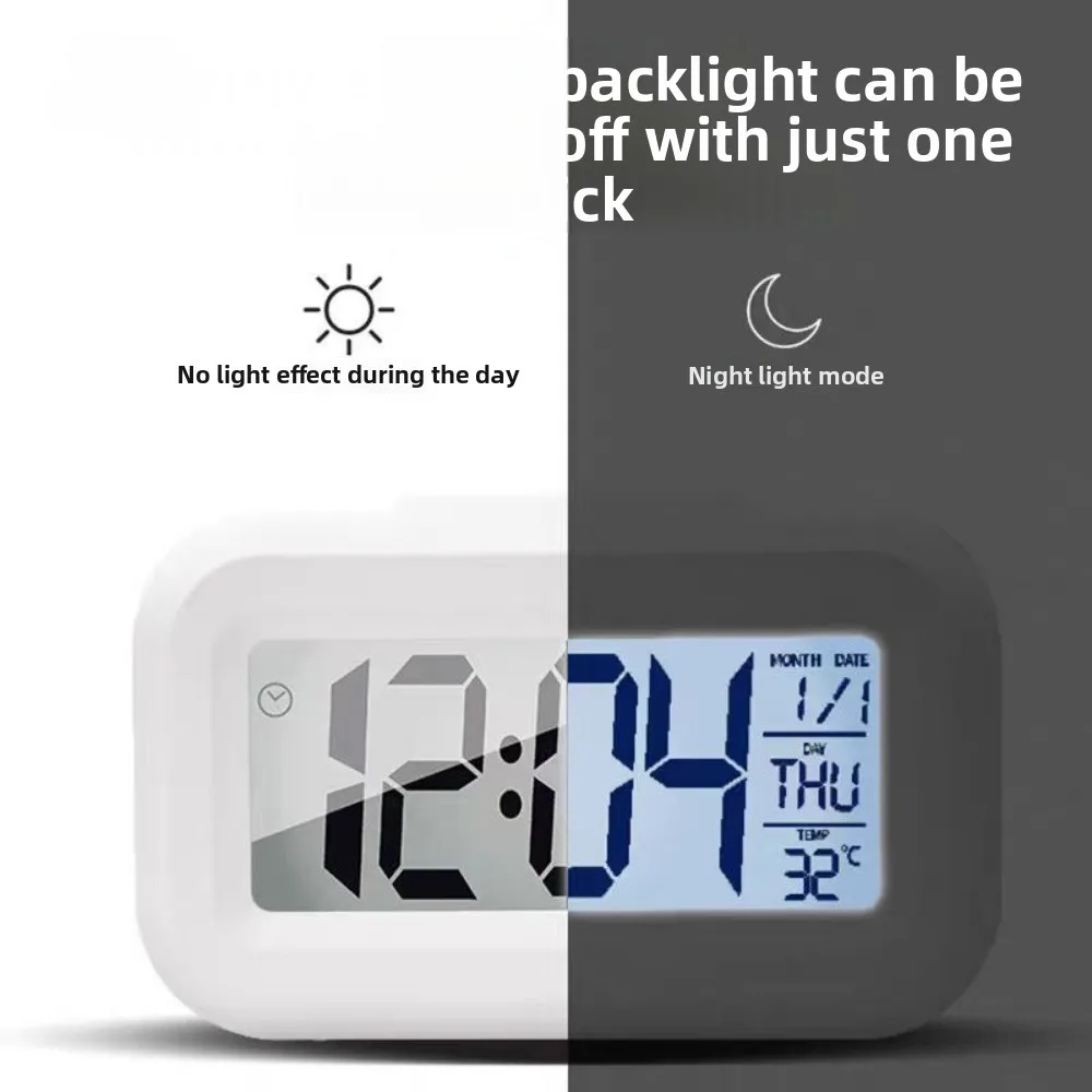 Mini reloj Digital multifuncional LED pequeño, función de temperatura y fecha, reloj para dormitorio de niños, hogar, oficinas, reloj de escritorio, alarma