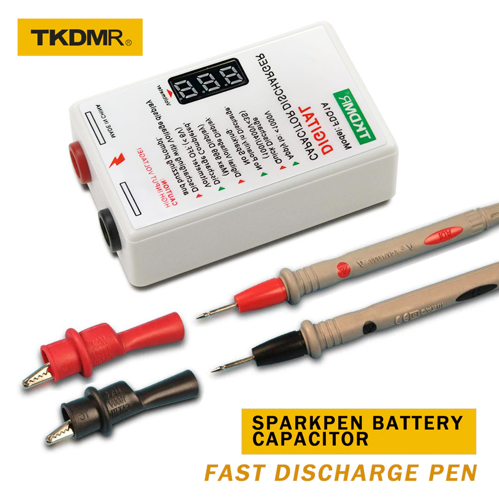 TKDMR Sparkpen Bateria Capacitor Caneta de Descarga Rápida - Descarregador Proteção Eletricista Ferramenta de Descarga de Tensão para Eletrônico