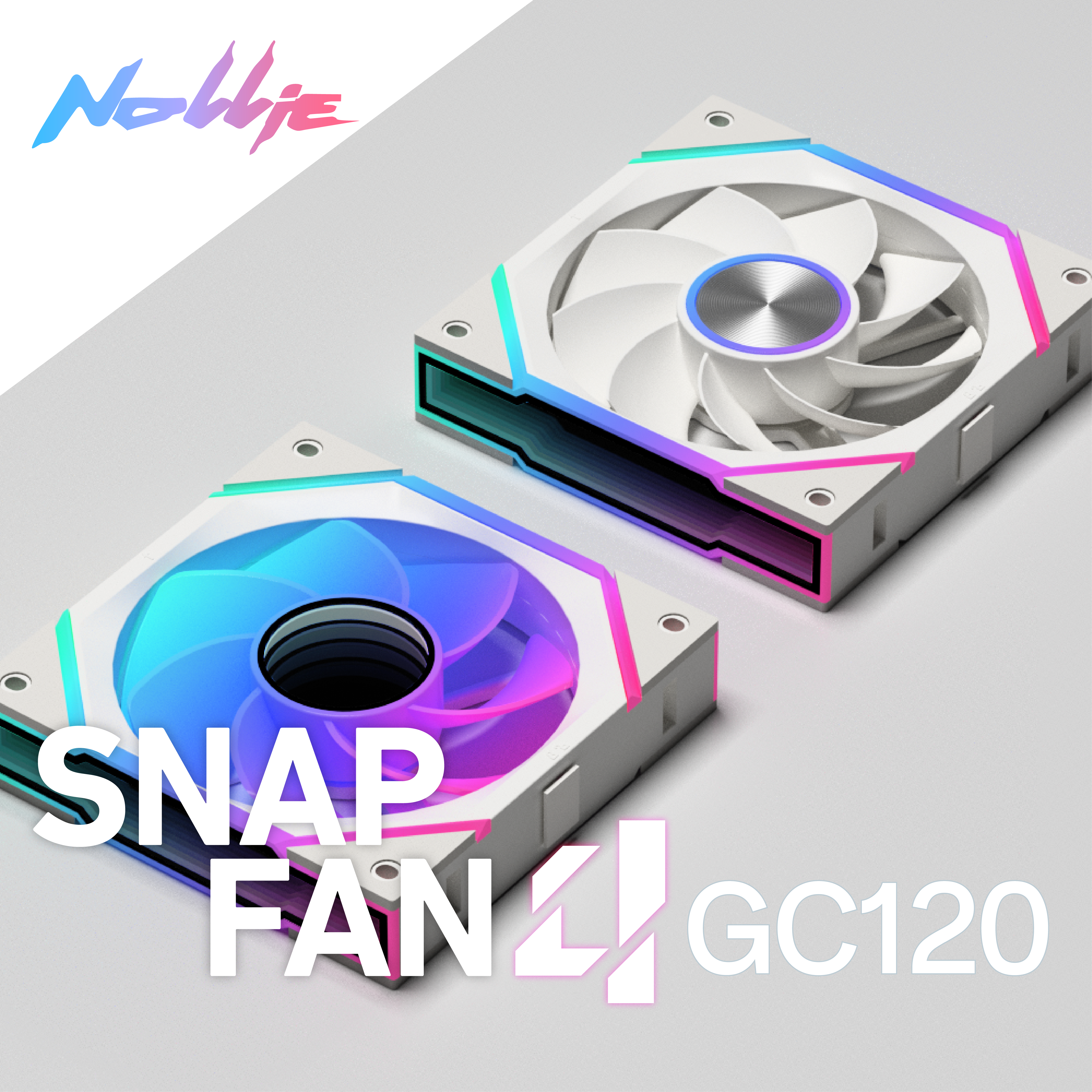 Nollie FAN GC120 ARGB Охлаждающий вентилятор Модульные штабелируемые вентиляторы с ШИМ Бесшумные 120 мм RGB-вентиляторы