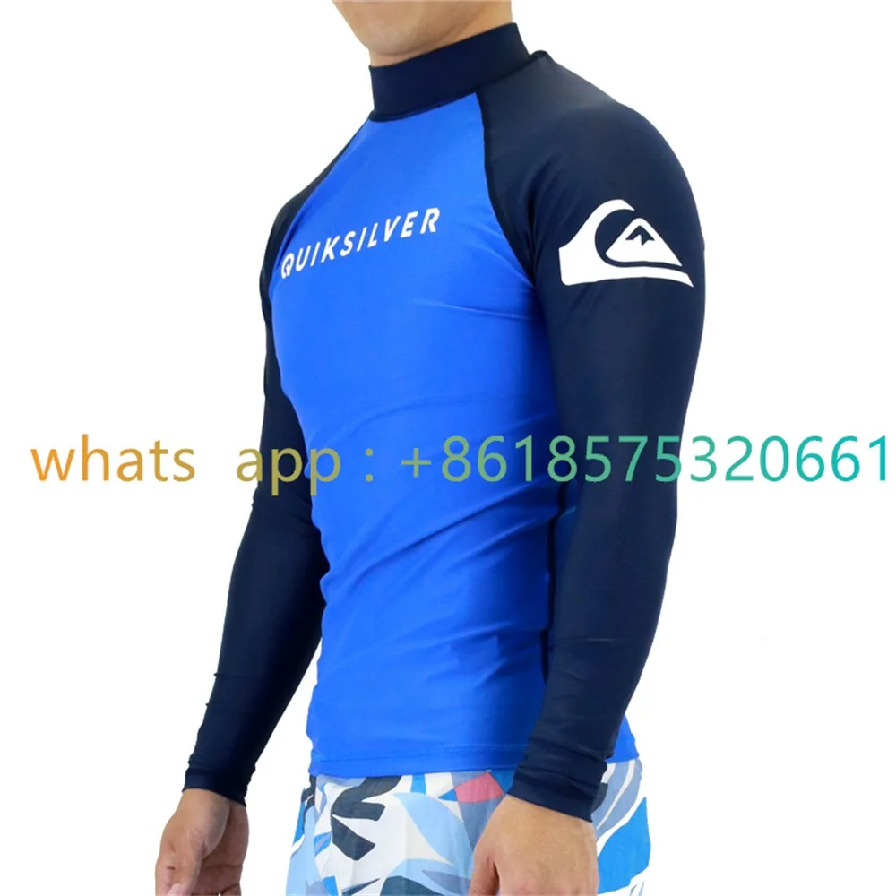 Men Surfing Wetsuit Long Sleeve Shirts Quick Drying Fitness Male Clothes Swimming Diving Rash Guard Swimwear UV Protection 2025
