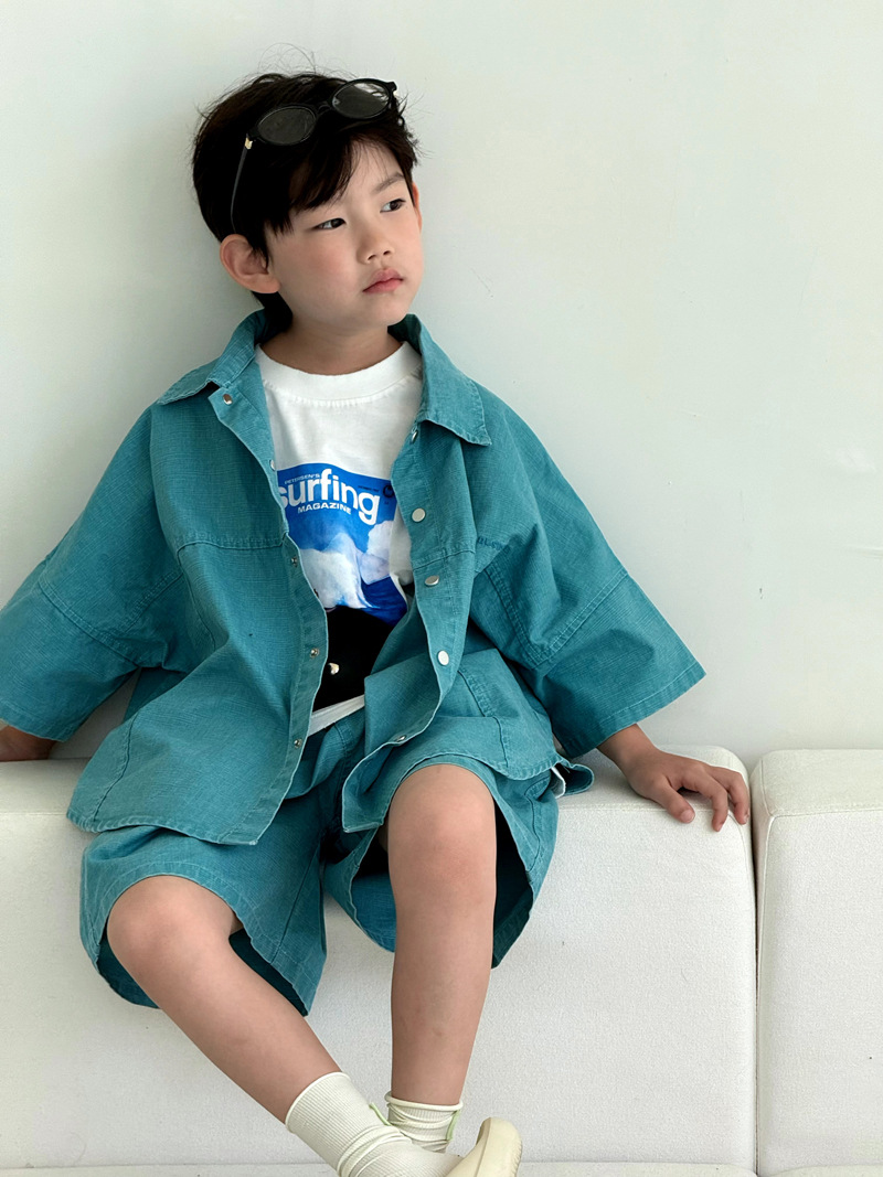 Conjunto de Camisa de Verano para Niños 2025, Ropa de Calle Moderna y Elegante de Manga Corta para Bebés, Ropa de Verano Infantil