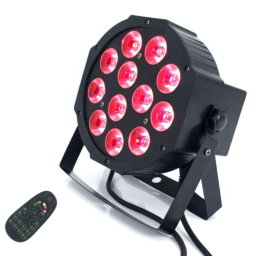 Led par RGBW 4in1 12x12W led par DMX lumières de scène affaires Led plat Par lumière avec professionnel pour fête KTV Disco DJ