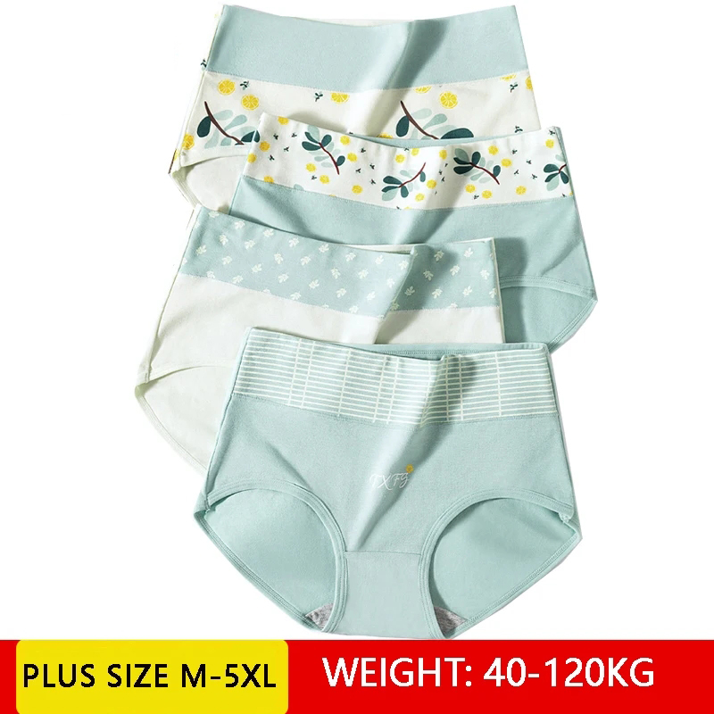 Taille haute 4 pièces/ensemble culottes en coton femmes corps Shaper mode slips grande taille M-4XL sous-vêtements respirant confort femme Lingerie