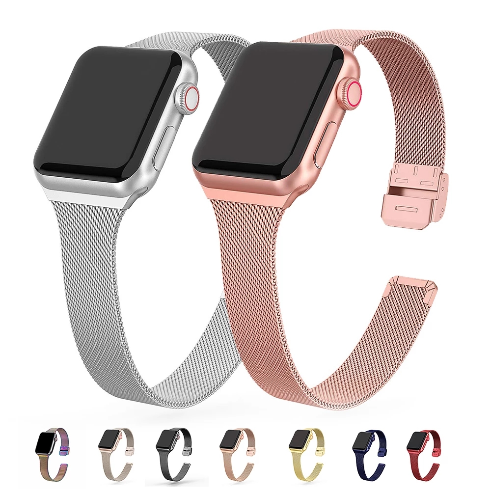 Cinturino in maglia di acciaio inossidabile per cinturino Apple Watch 38mm 40mm 41mm 42mm 44mm 45mm 49mm cinturino in metallo per iWatch 8/7/6/SE/5/4/3/2/1